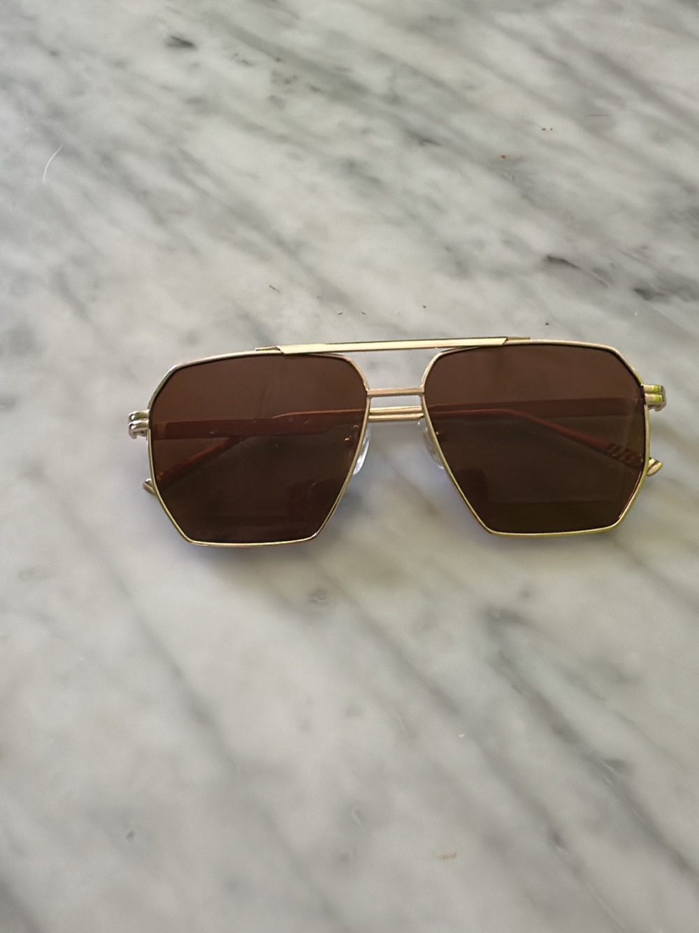 Gold Frame Women's Sunglasses with Brown Lenses